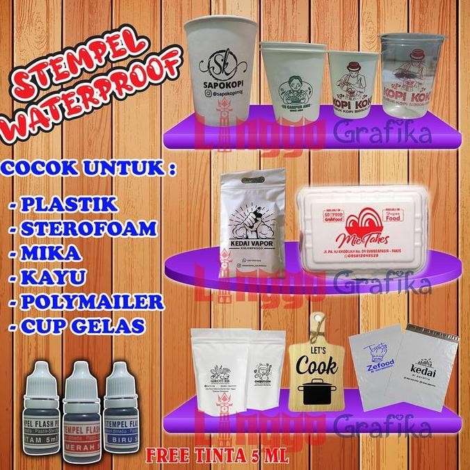

STEMPEL PLASTIK TINTA WATERPROOF PERMANEN - CAP ANTI LUNTUR ASLI