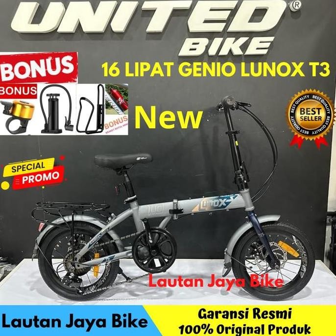 SALE SEPEDA LIPAT GENIO LUNOX 1.0 UKURAN 16 INCH FOLDING BIKE DEWASA