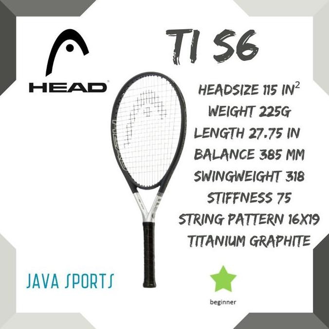 Terlaris Raket Tenis Head Ti S6 | Pemula - Beginner | 225g | 115 in Best seller