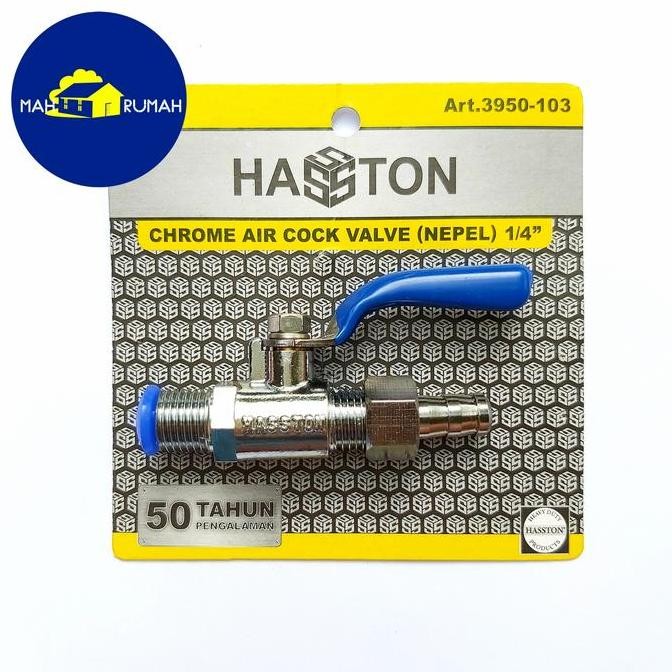 Tersedia Stop Kran Kompresor Angin 1/4" Nepel Kuningan - HASSTON PROHEX
