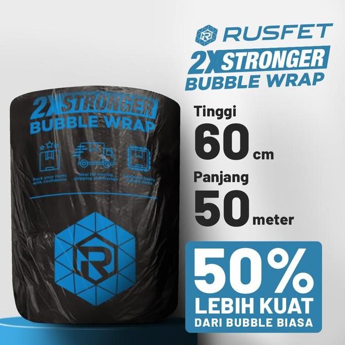 

PLASTIK BUBBLE WRAP HITAM 60CM X 50M TEBAL BUBLE BABEL PACKING BARANG ANTI PECAH ASLI