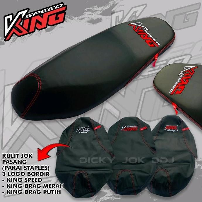Jok Motor Bordir Logo King Speed + King Drag - Variasi Jahitan Vario Pcx Beat Aerox Mx Original