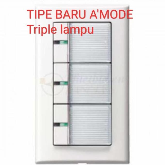 tersedia saklar panasonic cosmo art triple lampu - saklar illuminasi premium rumah