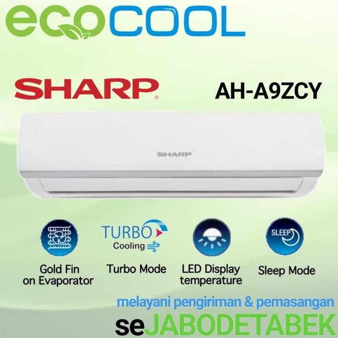 baru ac sharp 1pk ah-a9zcyn low watt unit only standard hemat listrik