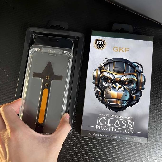 clear tempered glass iphone 11-16 mini pro max anti gores privacy gorilla kong berkualitas