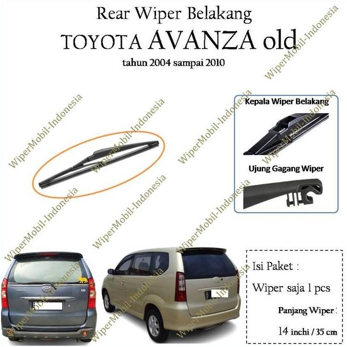 Sale Wiper Belakang Toyota Avanza 2004-2010 Rear Wiper Blade Mobil