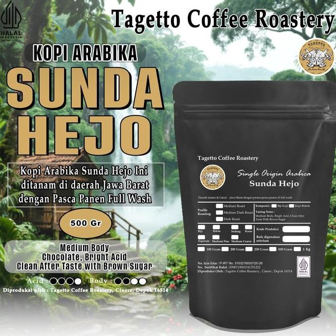 

READY KOPI ARABIKA SUNDA HEJO 500GR BIJI & BUBUK PREMIUM PREANGER TAGETTO