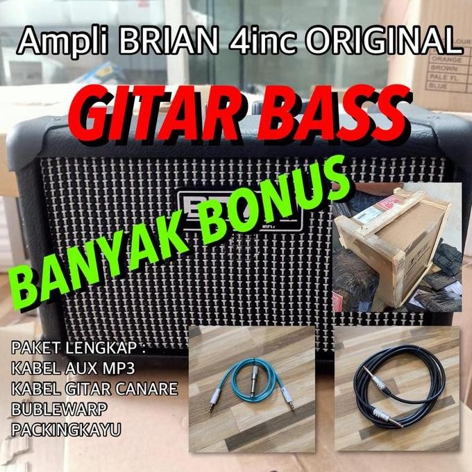 ampli gitar bass mini 4 inch brian - sound bass portable speaker amplifier berkualitas