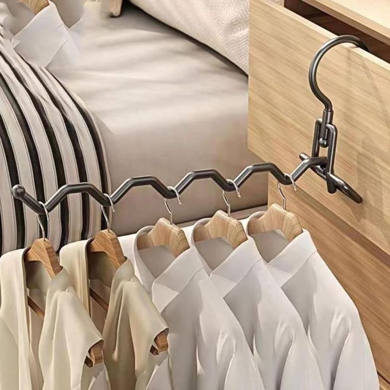 5in1 gantungan baju portable hanger portable lipat hanger lipat besi gantungan baju lipat multifungs
