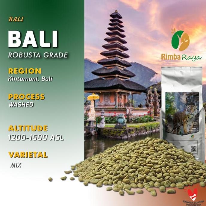 

READY GREEN BEAN ROBUSTA BALI KINTAMANI 1KG | BIJI KOPI MENTAH PETIK MERAH