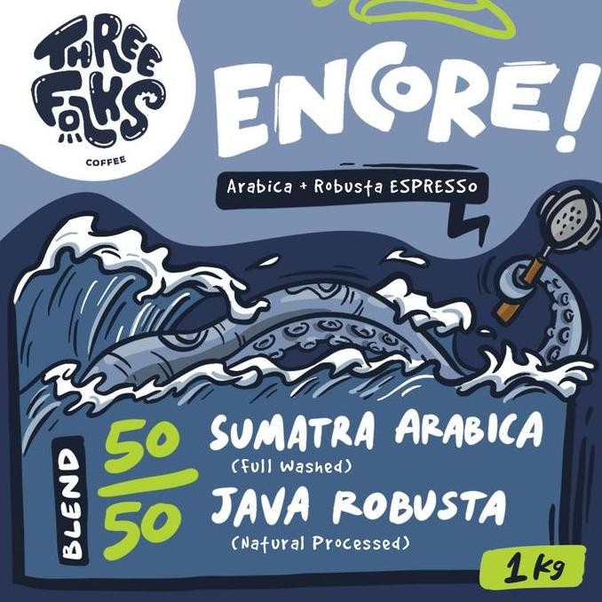 

READY KOPI ENCORE! 50/50 BLEND 1KG - THREE FOLKS ESPRESSO BLEND