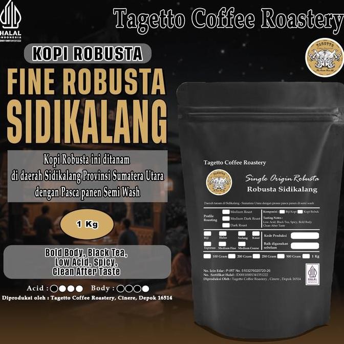 

READY BIJI KOPI FINE ROBUSTA SIDIKALANG 1KG | TAGETTO COFFEE | BUBUK & BEAN ROASTED