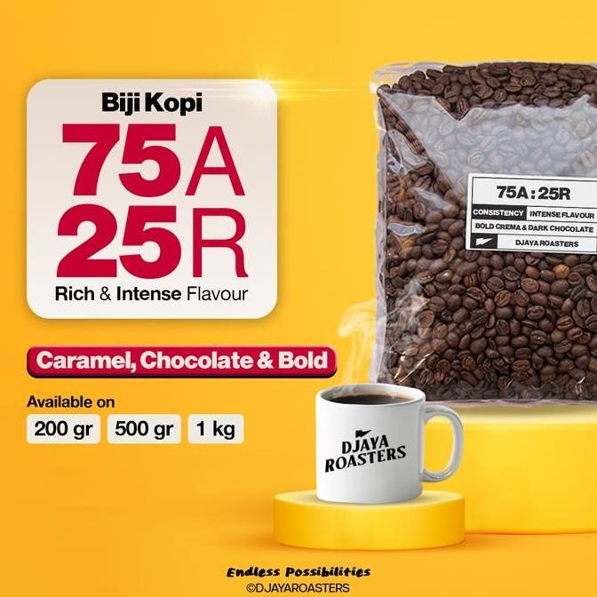 

READY BIJI KOPI ESPRESSO BLEND 75:25 ARABIKA ROBUSTA - ROASTED BEAN CLASSIC COFFEE