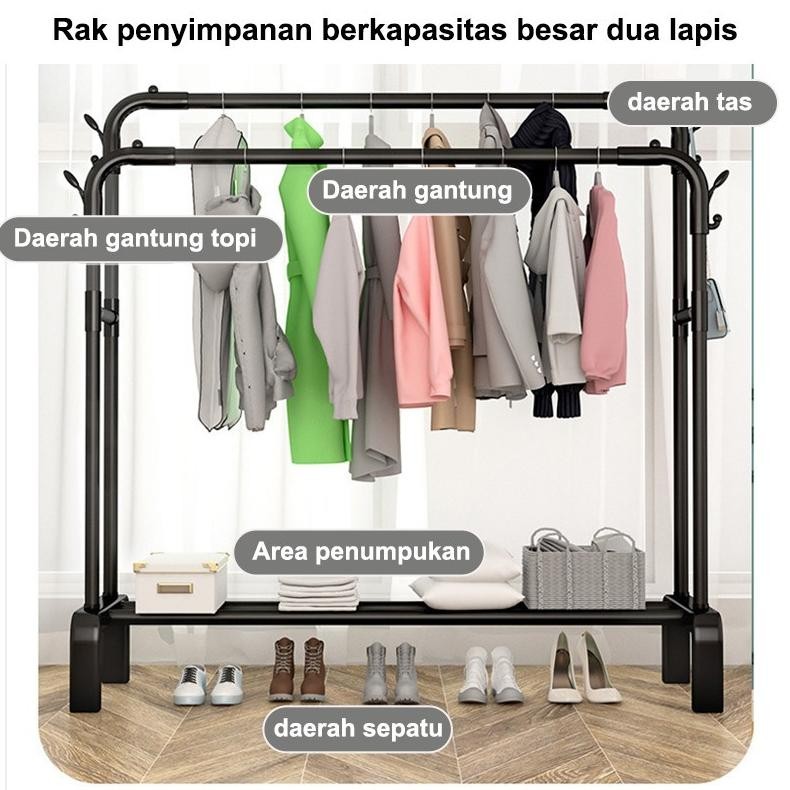 Stand Hanger Besi Rak Gantungan Baju Besi Gantungan Baju Berdiri Rak Baju Gantung Minimalis
