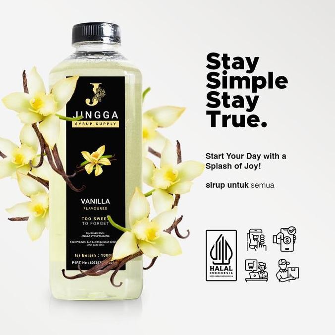 

READY JINGGA VANILLA SYRUP 1000ML - SIRUP KOPI, MOCKTAIL, COCKTAIL RASA VANILA