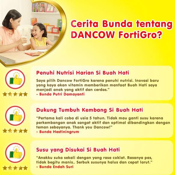

Trendy Dancow Fortigro Susu Bubuk Susu Anak Instant Pouch Usia Sekolah 5 - 12 Tahun 1 Kg ~