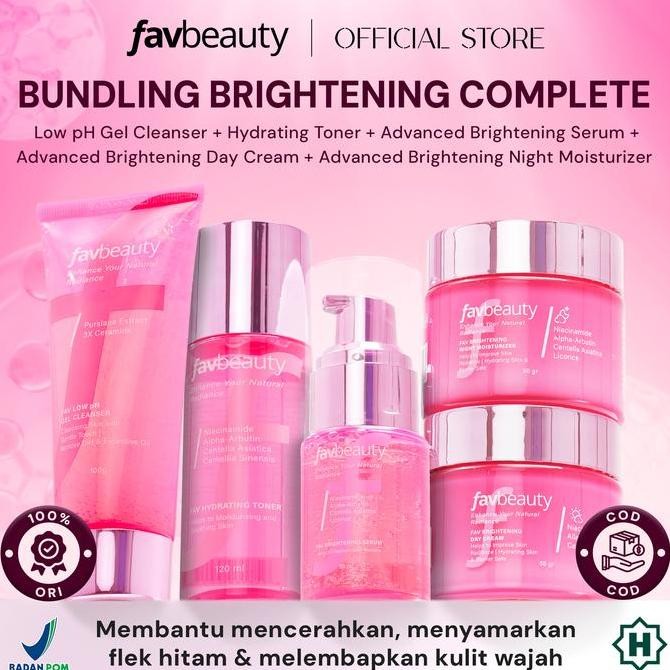 [Get Free Gift] FAV BEAUTY Advanced Brightening Complete Bundling | Cleanser Toner Serum Day Cream N