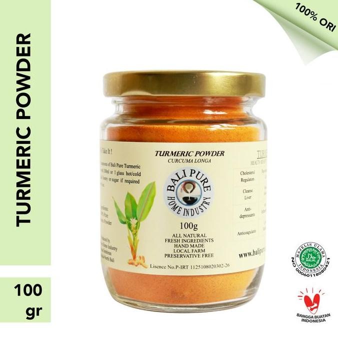 

Original Kunyit Bubuk Organik Bali Pure 100gr - Turmeric Powder Herbal Alami