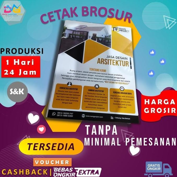 

Promo CETAK BROSUR UKURAN A4 (1/2 RIM) COD