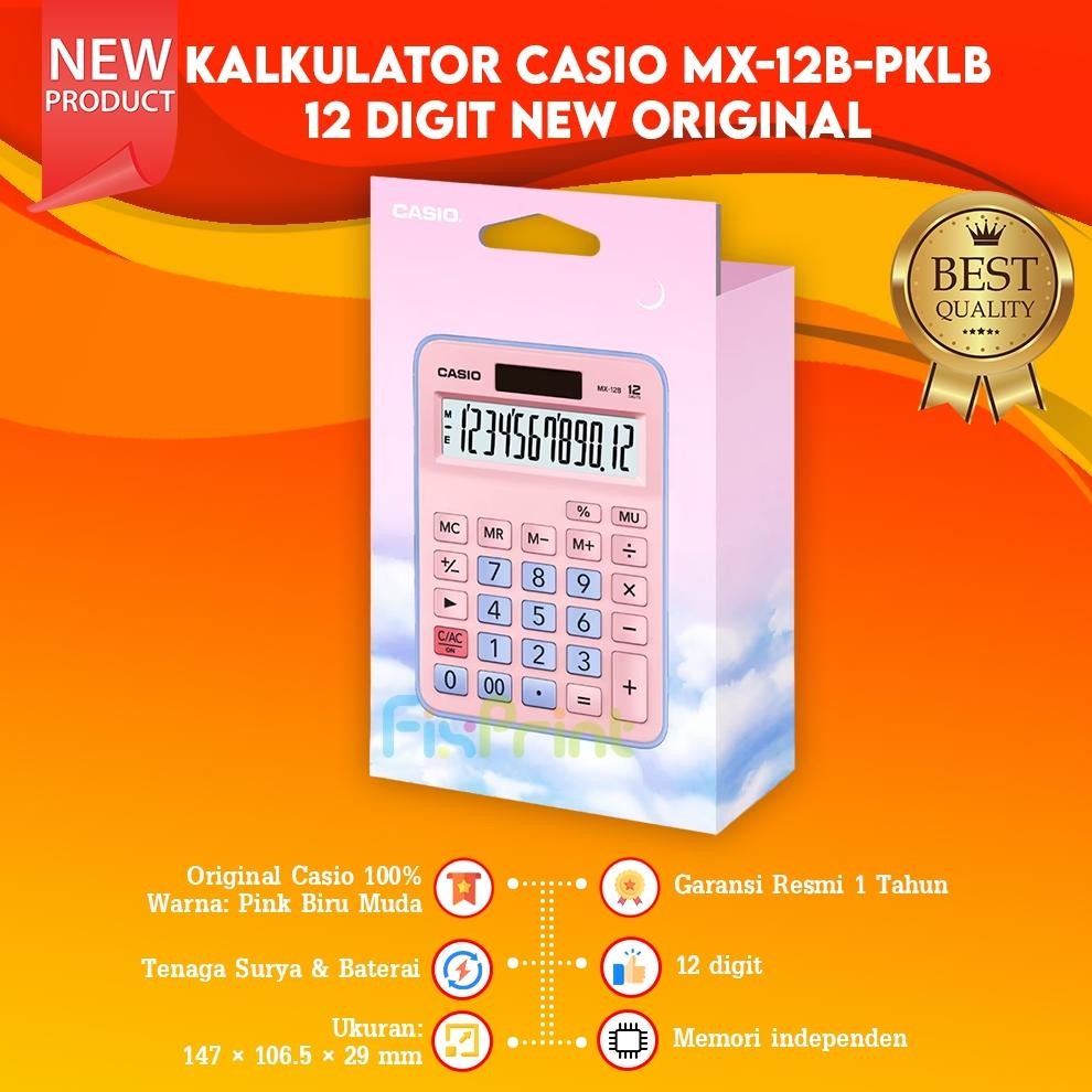 

Kalkulator Casio MX 12B Calculator MX-12B Desktop 12 Digit Kalkulator Lucu Pink Biru Muda Putih Hitam RB2