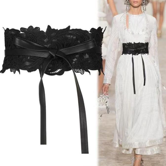 Bgs-293 Ikat Pinggang Lebar, Belt Lebar Wanita Ikat Pinggang Fashion Tali Pinggang Renda Kekinian Bl