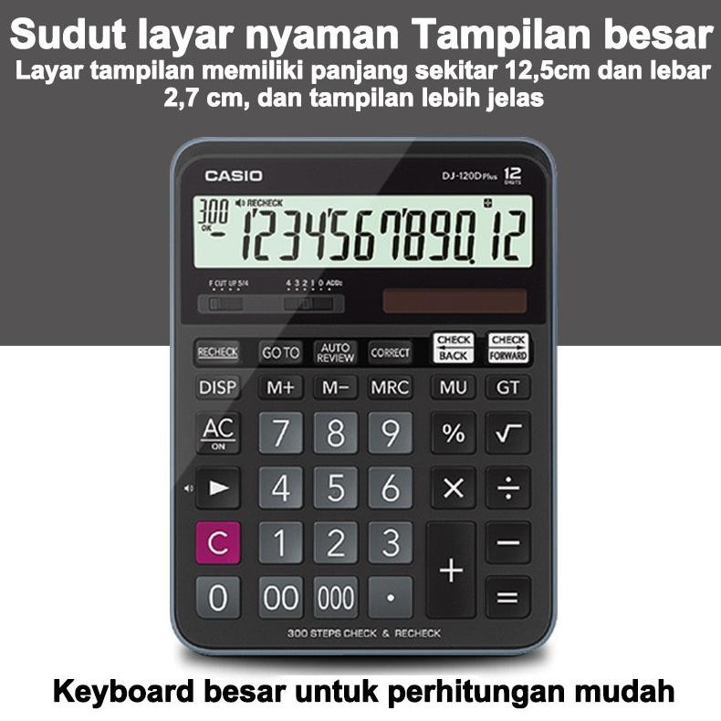 

[Promosi mulai sekolah]Kalkulator Scientific Casio DJ-120D PLUS/MJ-120D PLUS Kalkulator Meja Check Correct 100% asli RB2