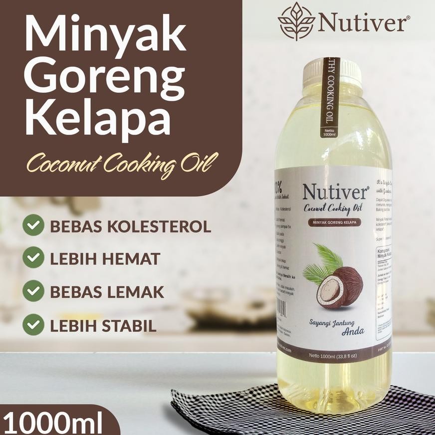 

NUTIVER Minyak Goreng Kelapa Murni 1 Liter - Bebas Kolesterol & Sehat Nugi