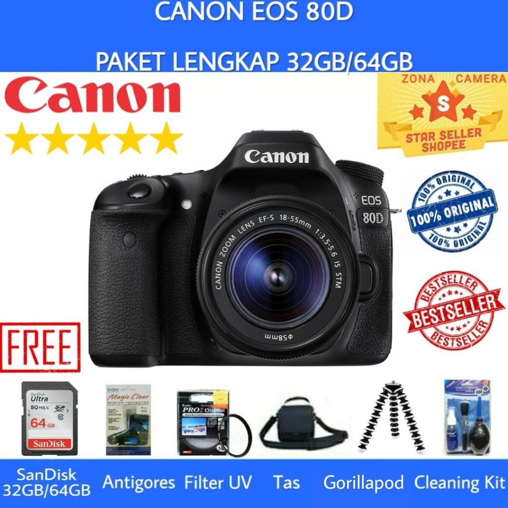CANON EOS 80D / CANON 80D KIT 18-55MM IS STM WIFI - PAKET LENGKAP