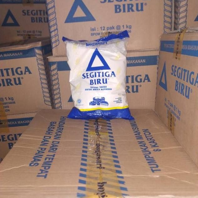 

Terigu Econopack Kemasan 1kg -Segitiga Biru-Lencana Merah- Per Dus (12 Pcs) Nugi