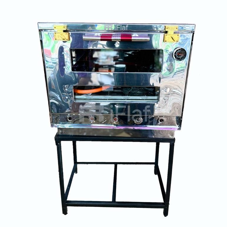 Oven Gas Api Atas Bawah Stainless 60x40x45 cm - open gas - oven gas kecil iFlaf Nugi