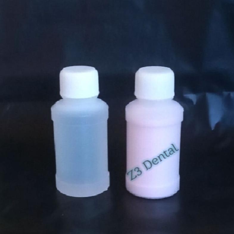 AKRILIK HEAT CURE POWDER LIQUID/BAHAN GUSI GIGI PALSU REBUS Nugi
