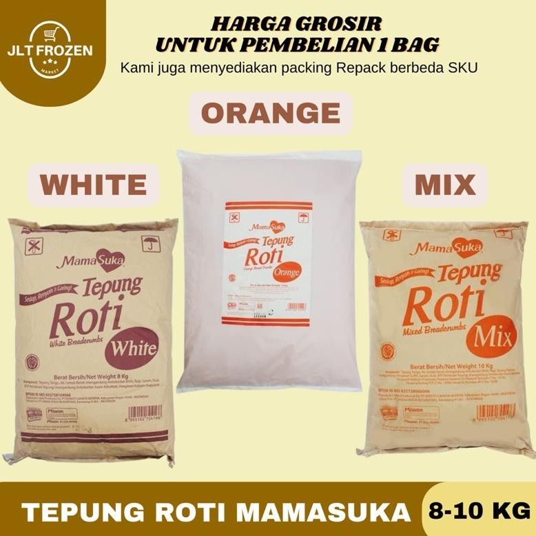 

Tepung Roti / Panir / Breadcrumbs Mamasuka Orange / Mix / White - KARUNG 8kg / 10kg Nugi