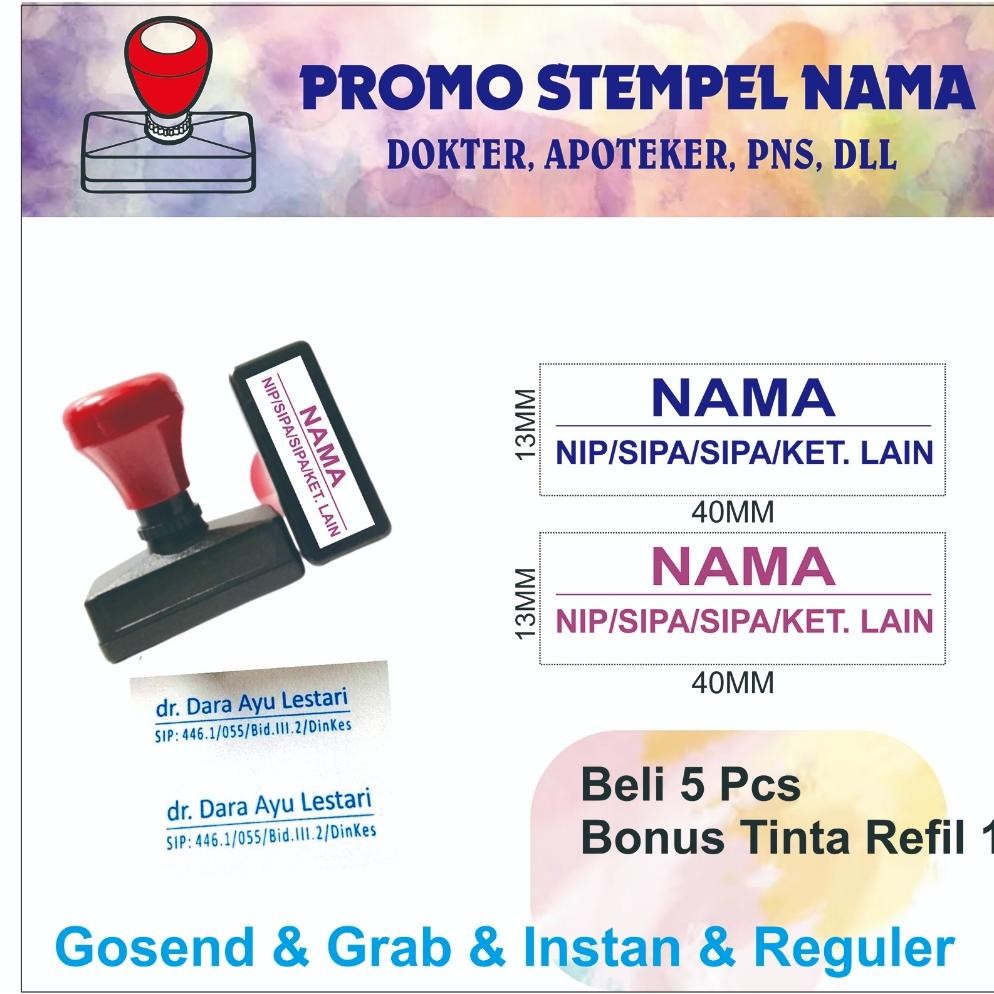 

STEMPEL NAMA DOKTER APOTEKER PNS DLL RB3