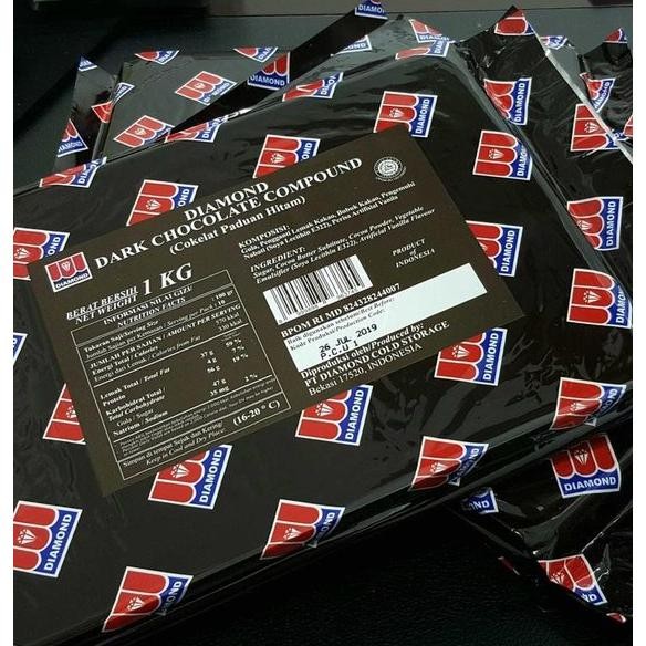 

DIAMOND Dark Chocolate Compound Coklat Batang Kemasan REPACK 1 KG Nugi