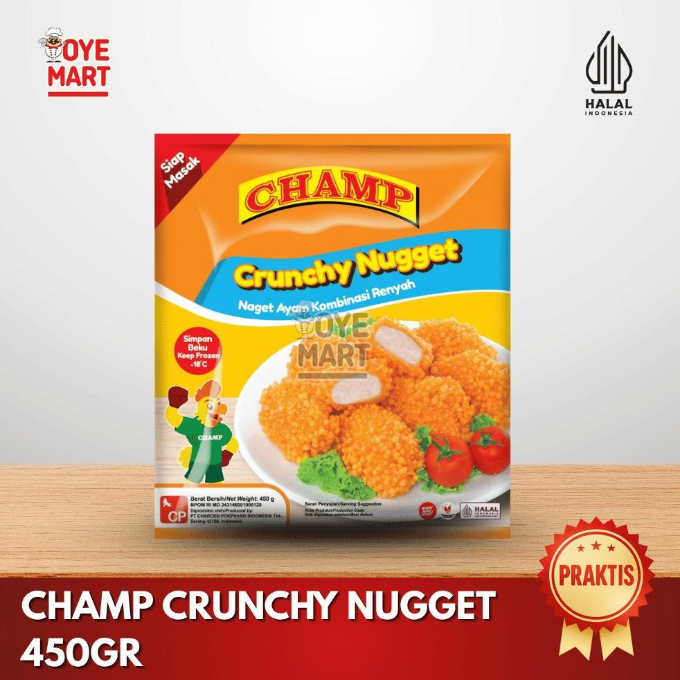 

Champ Crunchy Nugget 450gr/Naget Ayam Kombinasi Nugi