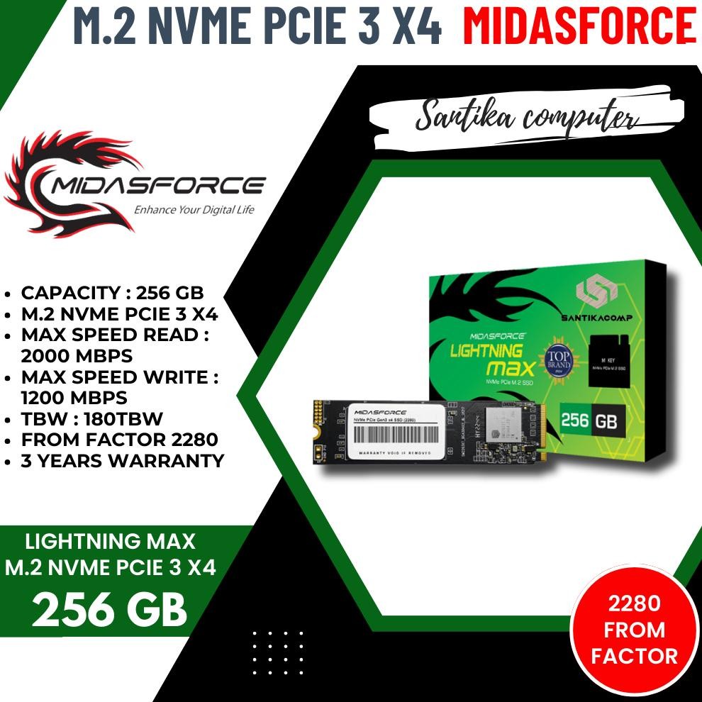 NVME 256GB MIDASFORCE M2 NVME 256 GB MIDAS PCIe Gen3 x4 SSD Nugi