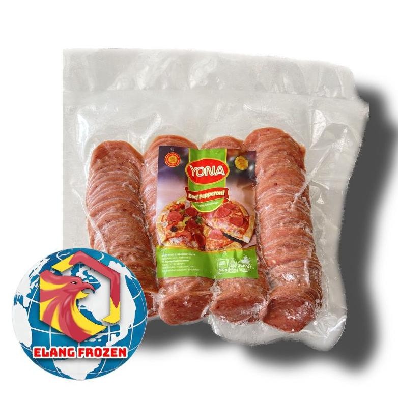 Yona Beef Pepperoni Toping Pizza Halal 500gr Nugi