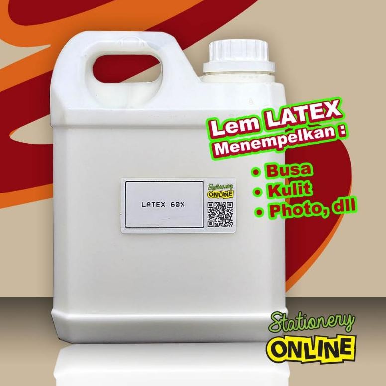 

lem latex cair 60 natural rubber 5 liter untuk busa