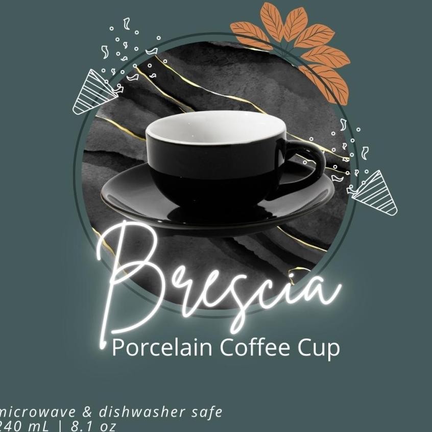 Brescia Coffee Cup I Cappucino Cup Porcelain I Cangkir Kopi Susu
