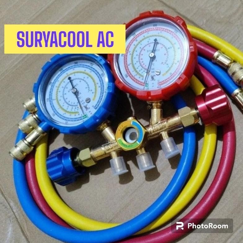 MANIFOLD DOUBLE GAGANG BESI AC Nugi