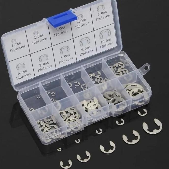 

120pc E ring E-Clip External Retaining Ring Assortment Kit 120PCS O ri PREMIUM
