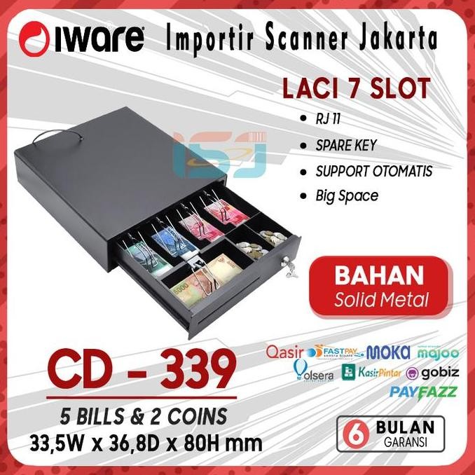 Promo CASH DRAWER IWARE CD-339 LACI UANG KASIR LACI KASIR 5 SLOT UANG KERTAS COD