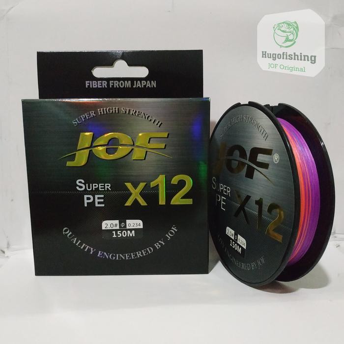 Senar Pancing Jof Pe X12 150 Meter Multicolor/Blue/Green/Gray - 12 Serat Bahan Pe X12
