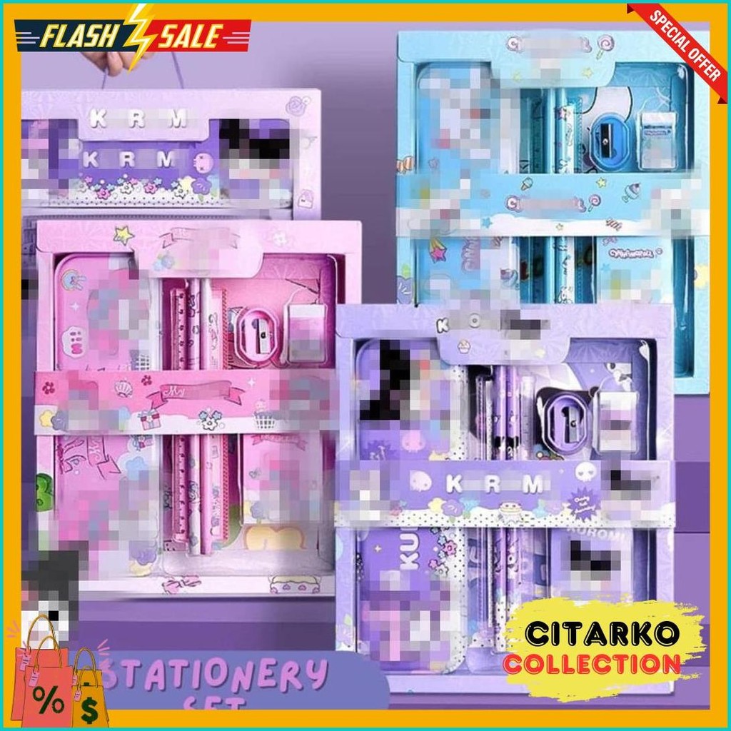 

[Atk] Stationery Set Paket Alat Tulis Anak Karakter Kartun Lucu Diskon Setengah Harga