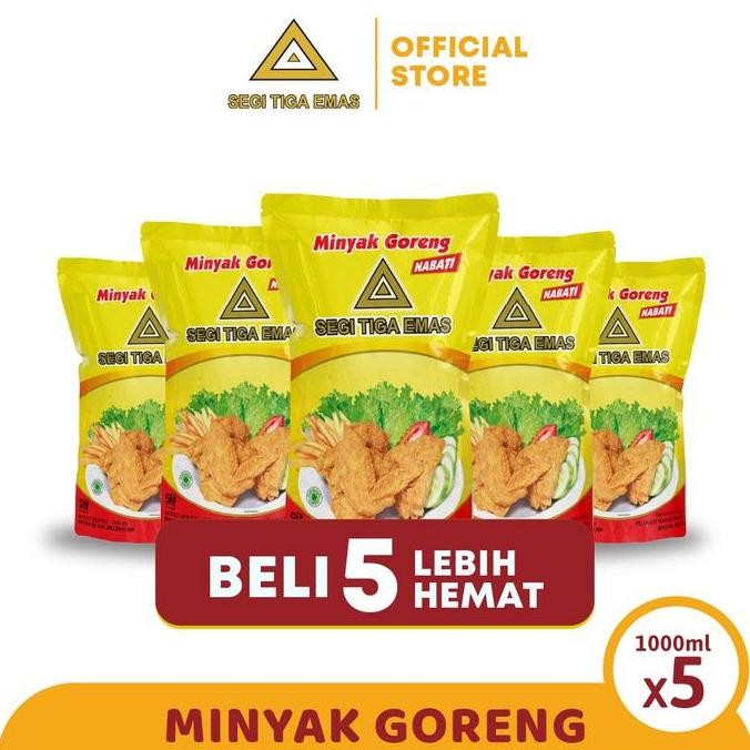 

Minyak Goreng Segi Tiga Emas 1L Multipack 5 Pcs - Minyak Masak Harian Diskon!