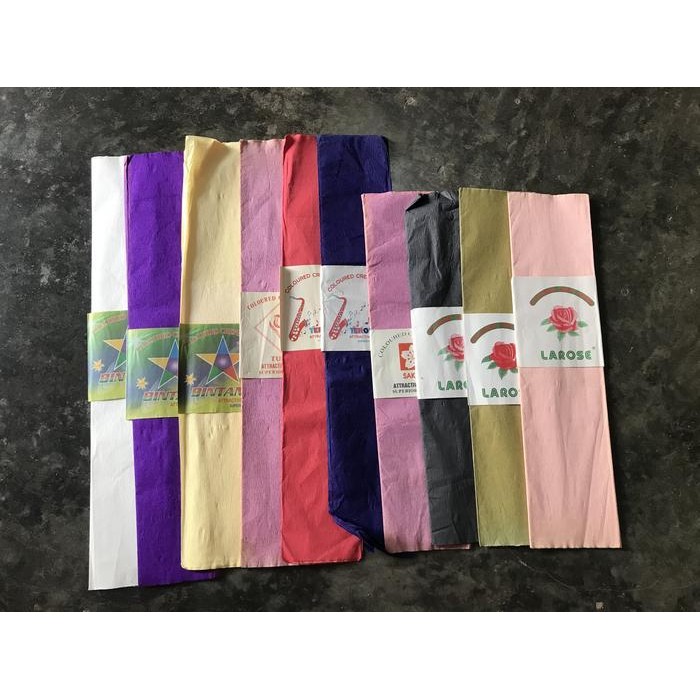 

Kkim Crepe Paper Kertas Krep Pom Pom Warna Warni Jadul Kuno Pudar