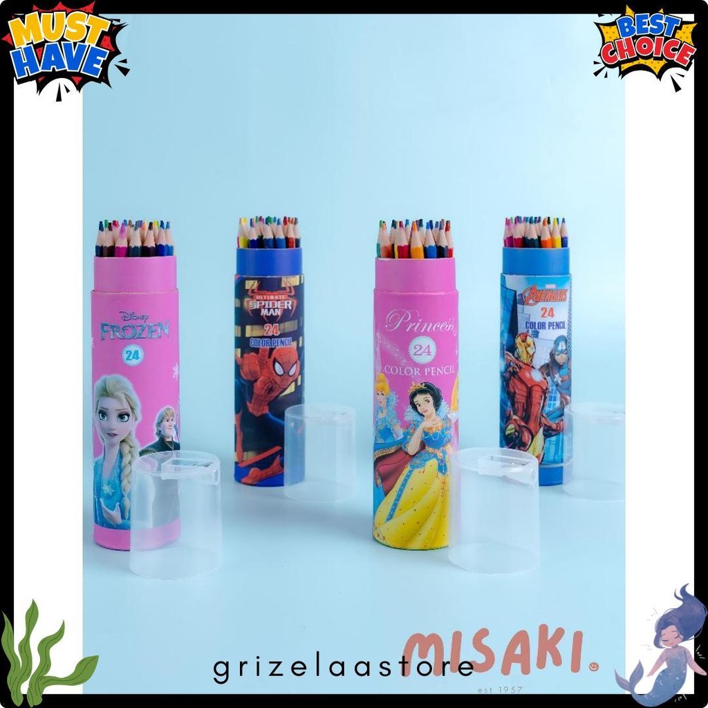 

Pensil Warna 12/24/36 Warna Anak Pencil Color Lucu Karakter Special Frozen Elsa Marvel Spiderman Avengers Princess Alat Tulis Perlengkapan Menggambar Misaki Spesial Flash Sale! Diskon Hingga 70%