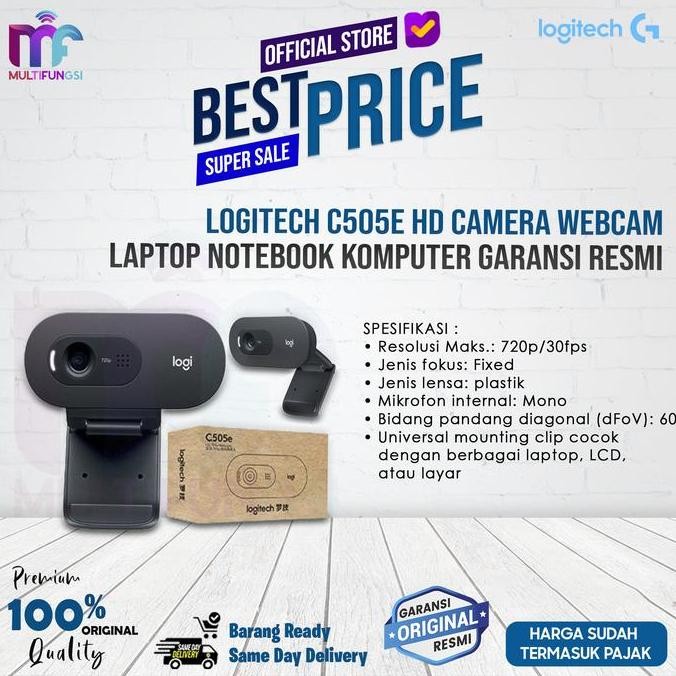 Tersedia Logitech C505e HD Webcam Laptop Komputer USB - Garansi Resmi Logitech