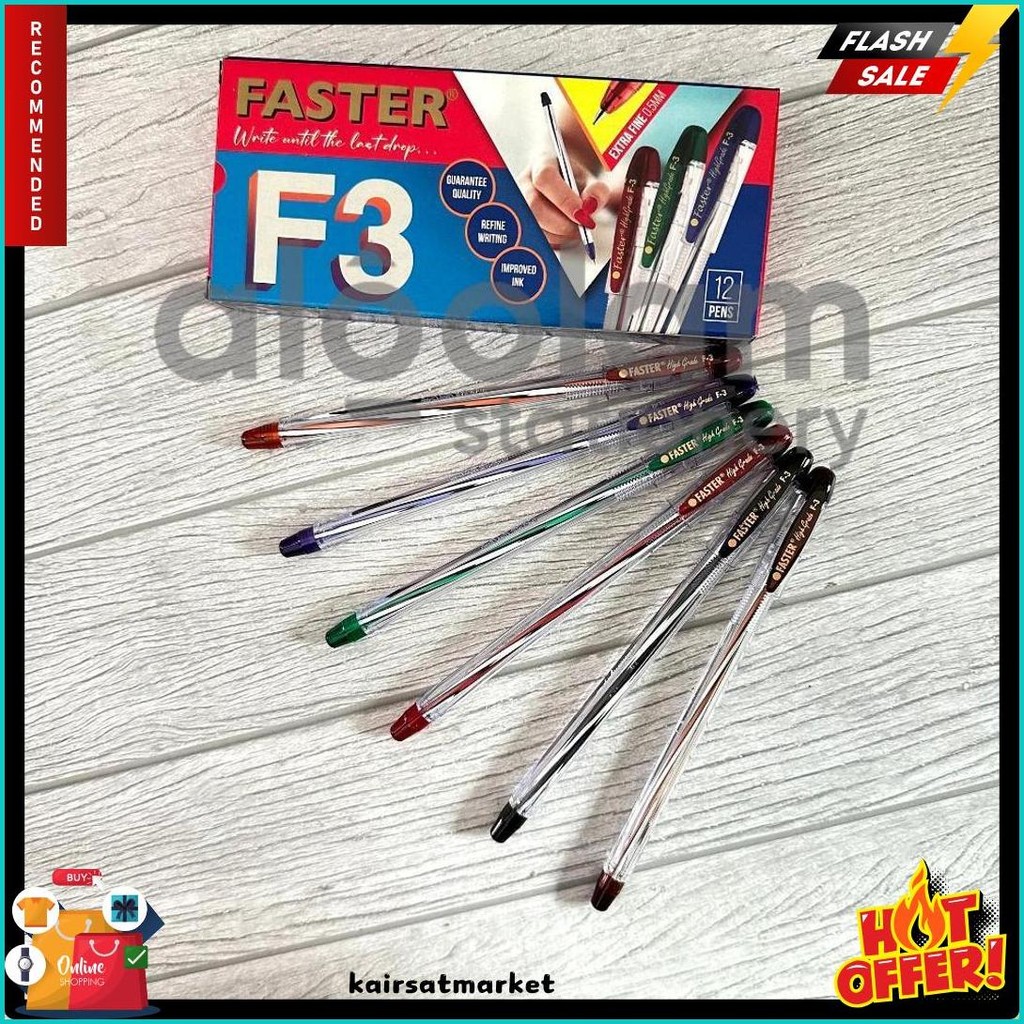 

Selusin ( 12 Pcs ) Ballpoint Bolpen Faster F3 0.5 Mm Pulpen Faster F3 0.5Mm Terlaris! Produk Ini Banyak Dicari