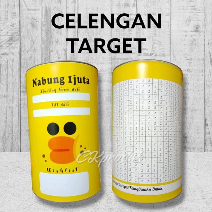 Kkim (Face) Celengan Target Buka Tutup / Permanen Viral Murah Kertas Menabung Cardboard Koin Toples 